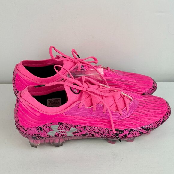 Men's 11 - Under Armour Magnetico Elite 4 FG Pitch Viper Soccer Cleats - Pink - Picture 1 of 11